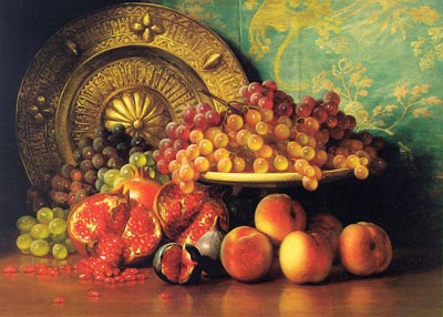 Figs, Pomegranates, Grapes and Brass Plate