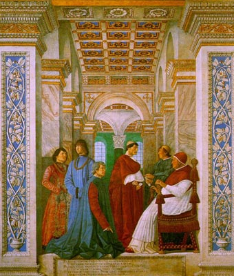 Sixtus II with his Nephews and his Librarian Palatina