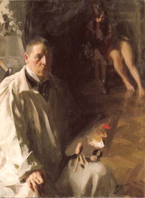 Self-portrait with a model