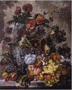 Still Life with Fruit & Flowers