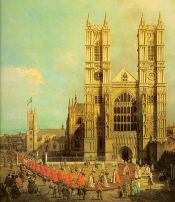 Westminster Abbey with a Procession of the Knights of Bath