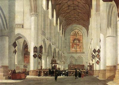 Interior of the St Bavo Church at Haarlem