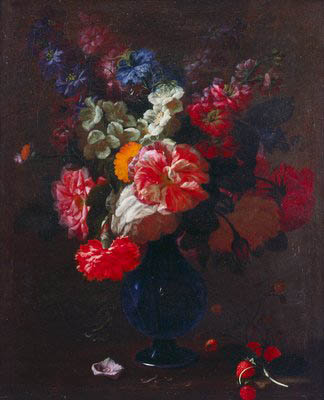 Flowers in a Vase on a Ledge
