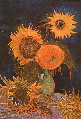 Still Life: Vase with Five Sunflowers