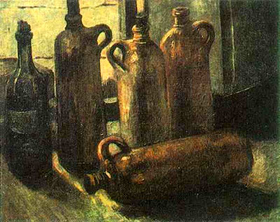 Still Life with Five Bottles
