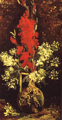 Vase with Gladioli and Carnations