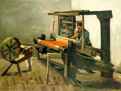 Weaver Facing Left with Spinning Wheel