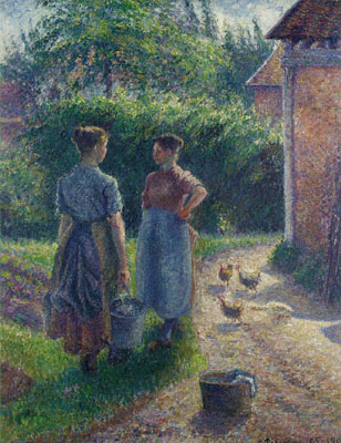 Peasants Chatting in the Farmyard, Eragny