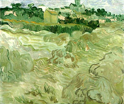 Wheat Fields with Auvers in the Background