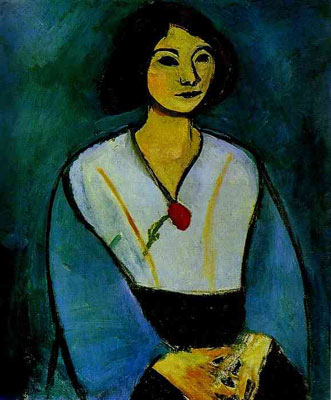 Woman in Green with a Carnation