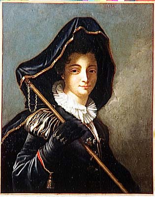 Portrait dit de la marquise de moulins-rochefort en costume venitien