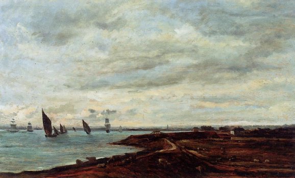 Charles-Francois Daubigny - The Banks of the Thames at Eames