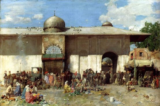 Alberto Pasini - A Market Scene