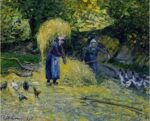 Camille Pissarro - Peasants Carrying Straw, Montfoucault