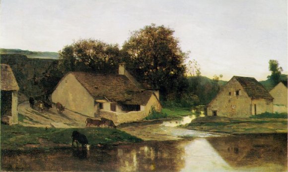 Charles-Francois Daubigny - The Hamlet of Optevoz