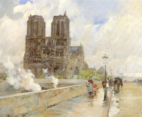 Childe Hassam - Notre Dame Cathedral, Paris 1888