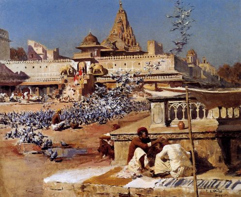 Edwin Lord Weeks - Feeding The Sacred Pigeons Jaipur