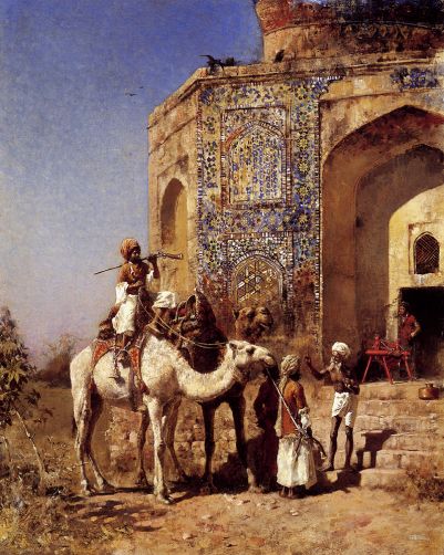 Edwin Lord Weeks - Old Blue Tiled Mosque Outside Of Delhi India