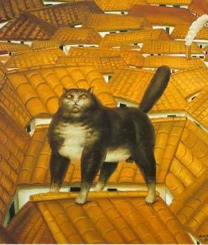 Fernando Botero - Cat On A Roof