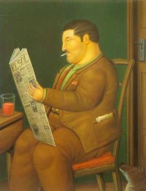 Fernando Botero - Man Reading A Paper