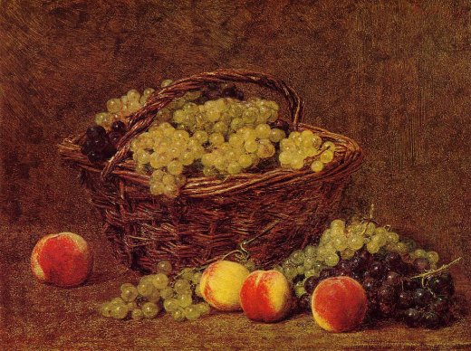 Henri Fantin-Latour - Basket of White Grapes and Peaches