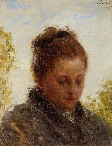 Henri Fantin-Latour - Head of a Young Woman