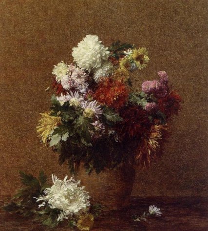 Henri Fantin-Latour - Large Bouquet of Chrysanthemums 2