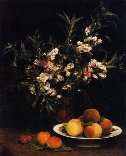 Henri Fantin-Latour - Still Life - Balsimines, Peaches and Apricots