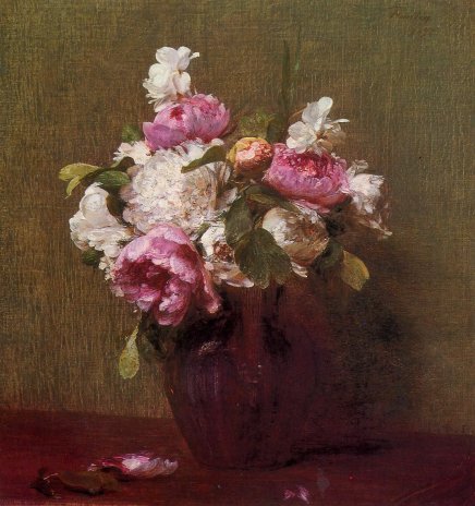 Henri Fantin-Latour - White Peonies and Roses, Narcissus