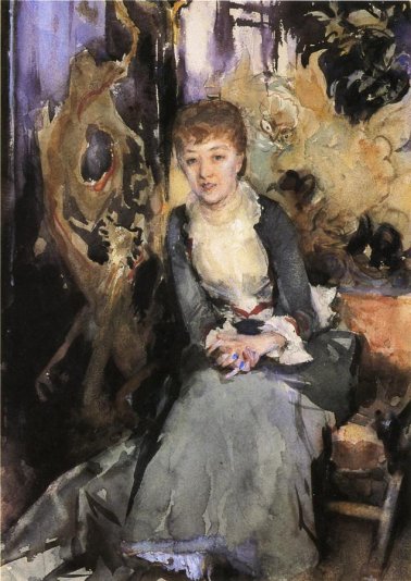 John Singer Sargent - Miss Reubell Seated In Front Of A Screen