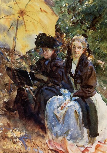 John Singer Sargent - Miss Wedewood And Miss Sketching