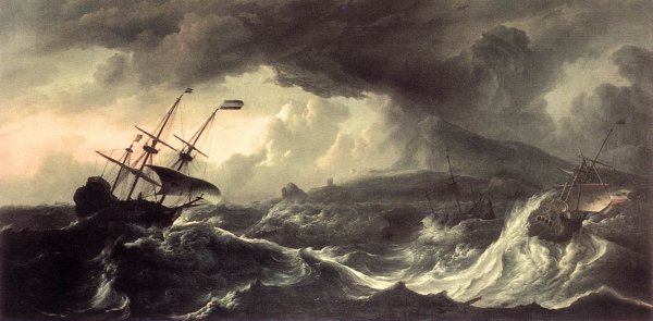 Ludolf Backhuysen - Ships Running Aground in a Storm