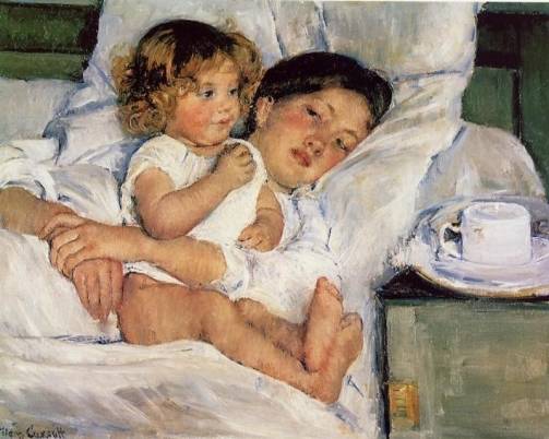 Mary Cassatt - Breakfast in Bed