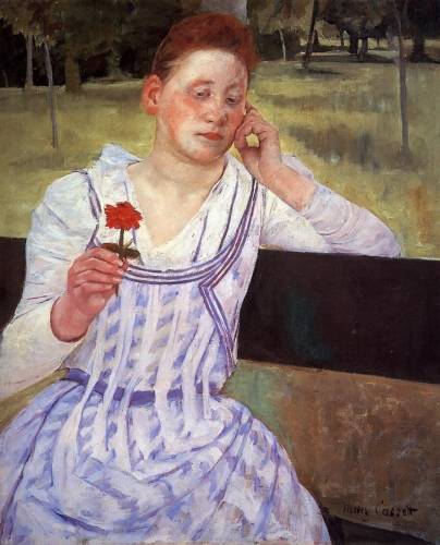 Mary Cassatt - Woman with a Red Zinnia