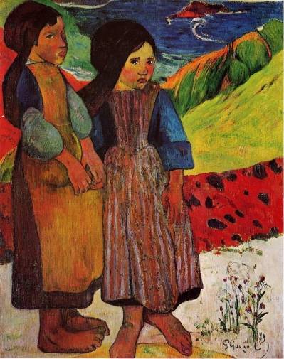 Paul Gauguin - Breton Girls by the Sea