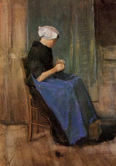 Vincent van Gogh - Young Scheveningen Woman, Knitting