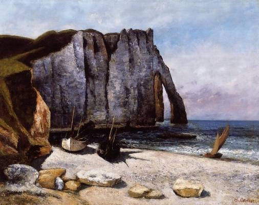 Gustave Courbet - The Cliff at Etretat