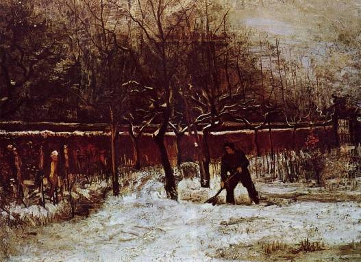 Vincent van Gogh - The Parsonage Garden at Nuenen in the Snow 2