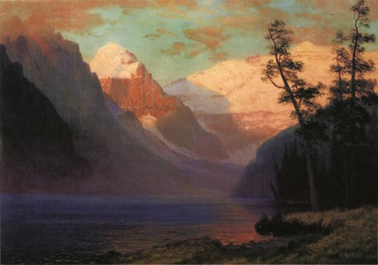 Albert Bierstadt - Evening Glow Lake Louise