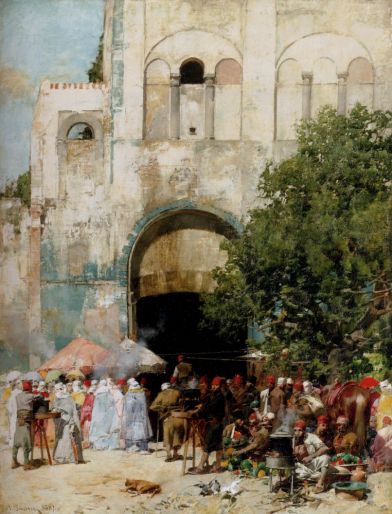 Alberto Pasini - Market Day Constantinople