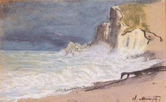 Claude Monet - Etretat - Amont Cliff, Rough Weather