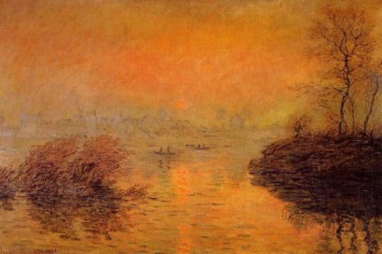 Claude Monet - Sunset on the Seine at Lavacourt, Winter Effect