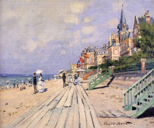 Claude Monet - The Boardwalk at Trouville