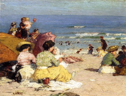 Edward Potthast - Beach Scene