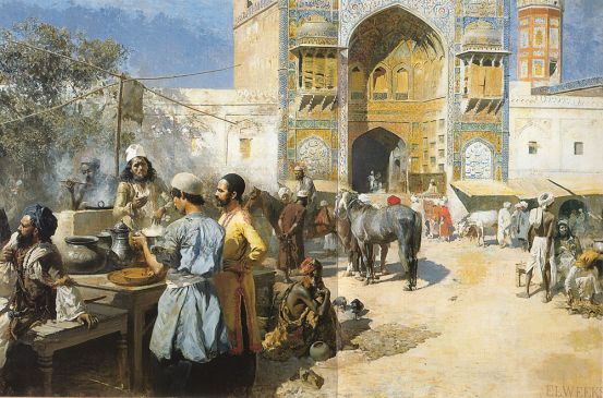 Edwin Lord Weeks - An Open-air Restaurant Lahore