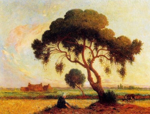 Ferdinand du Puigaudeau - Breton Woman Seated under a Large Tree