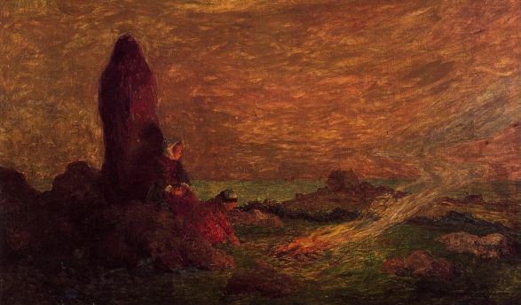 Ferdinand du Puigaudeau - Le Croisic, Girls at the Foot of a Standing Stone