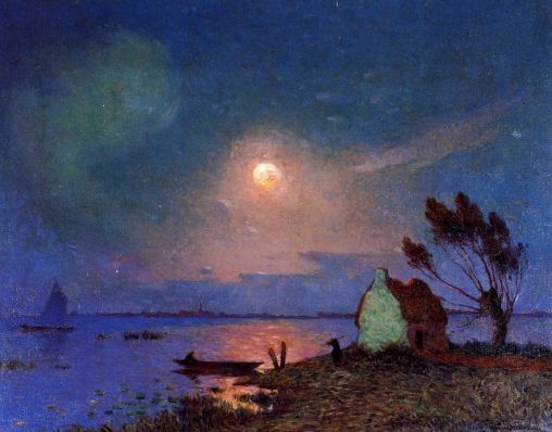 Ferdinand du Puigaudeau - Pont-Aven in the Moonlight