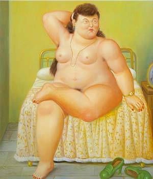 Fernando Botero - Woman On A Bed