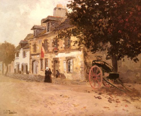 Frits Thaulow - A Village Street In France